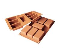 silikomart | SF110 Moule en silicone pour monoportions RECTANGULAIRES | 7 cavités, 87 x 48 h 24 mm Volume 7 x 97 ml Tot. 679 ml, antiadhésif, Lot de 1 Moule à gâteau