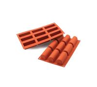 Silikomart – Moule en silicone SF130 Midi bûche 9 monoportions antiadhésif 84×32×35 mm Terre Cuite