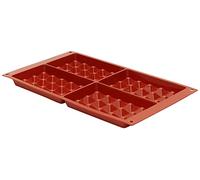 Silikomart | SF155 Moule en silicone pour monoportions WAFFEL CLASSIC, antiadhésif, 4 cavités, paquet de 1 Moule à gâteau, 130 x 81 h 17 mm 4 x 137 ml Total 548 ml
