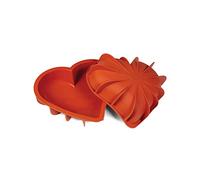 silikomart | SFT211 Moule en Silicone LOVE, anti-adhérent, Lot de 1 Moule à gâteau avec anneau de sécurité, 205 x 186 mm, h 54 mm, Volume 1,1 l, Made in Italy