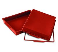 silikomart | SFT300 RECTANGULAIRE Moule à gâteau en silicone, 280 x 220 mm | h 40 mm, Volume 2,25 l, antiadhésif, paquet de 1 Moule à gâteau avec anneau de sécurité, Made in Italy