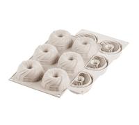 Silikomart – Moule en silicone MINI INTRECCIO 6 monoportions antiadhésif Design 3D Ø75 h35 mm Beige