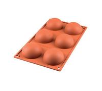 silikomart | SF002 Moule en silicone pour Monoportions SEMISFERA | 6 cavités, ø 70 h 35 mm, anti-adhérent, Lot de 1 Moule à gâteau, Made in Italy