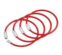 Silipac Grand Porte-clés en Acier Inoxydable avec Câble Fil Boucle Robuste voiture porte-clefs Étiquette de Bagage et Anneau de Verrouillage