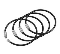 Silipac Grand Porte-clés en Acier Inoxydable avec Câble Fil Boucle Robuste voiture porte-clefs Étiquette de Bagage et Anneau de Verrouillage