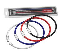 Silipac Grand Porte-clés en Acier Inoxydable avec Câble Fil Boucle Robuste voiture porte-clefs Étiquette de Bagage et Anneau de Verrouillage