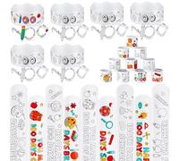 Silipull Lot de 72 décorations pour 100 jours d'école, y compris des bracelets Slap du 100e jour d'école, des couronnes en papier et des lunettes, colorez vos propres travaux manuels scolaires pour