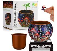 Silipull Vase puzzle 3D fabriqué à partir de 160 pièces incurvées en plastique - Cadeau de pendaison de crémaillère pour arrangements floraux et décoration d'intérieur (champignon)