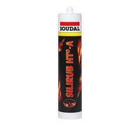 Silirub HT° - A - Mastic silicone acétique résistant à la chaleur - Soudal - Cartouche de 300 ml Noir