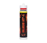 Silirub HT° - A - Mastic silicone acétique résistant à la chaleur - Soudal - Cartouche de 300 ml Noir
