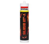 Silirub HT-A - Mastic silicone acétique résistant à la chaleur - Soudal - Cartouche de 310 ml Noir