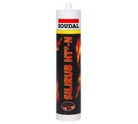 Silirub HT° - N - Mastic silicone neutre résistant à la chaleur - Soudal - Cartouche de 300 ml Noir