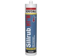 Silirub HT° - N - Mastic silicone neutre résistant à la chaleur - Soudal - Cartouche de 300 ml Noir