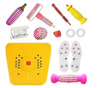 Silistar Kit d'exercices d'acupression tout en un, mini rouleau, tapis de pied magnétique pyramidal, acupression Jimmy, exercice de poche, 2 Sujok Rin