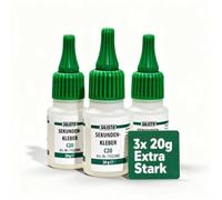 silisto Maintien de Top qualité, Lot de 3, 3 x 20 g Colle instantanée extrêmement fort, Transparent, 71022-3stk-