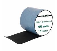 Silisto Ruban d'étanchéité EPDM autocollant - 20 m - Isolation de bâtiment étanche - Résistant aux UV - Film pour fenêtres et joints (40 mm)
