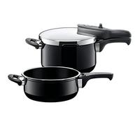 Silit 0007250014 Sicomatic T-Plus Duo Autocuiseur + Silargan sans Panier Acier Emaillé Noir 4,5 L