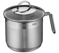 Silit Bleues Couvercle en Verre Pot à Lait, Argent, 14 cm, 1.7 Litre