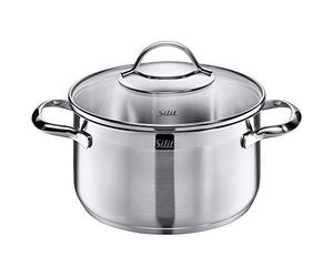 Silit "Bleues High Cocotte avec Couvercle, Argent, 20 cm