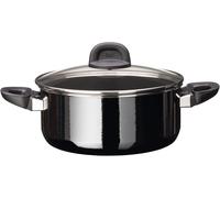 Silit Modesto Line Marmite à pâtes avec couvercle en verre Compatible induction 4,4 l Céramique fonctionnelle Silargan Noir 24 cm