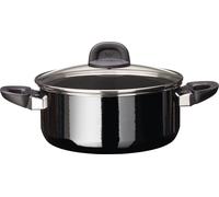 Silit Modesto Line Marmite à pâtes avec couvercle en verre Compatible induction 4,4 l Céramique fonctionnelle Silargan Noir 24 cm