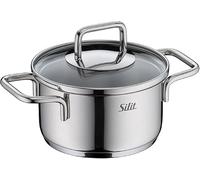 Silit Extra Cook Mini marmite 12 cm avec couvercle en verre, graduation intérieure, large bord verseur, acier inoxydable Crominox de qualité, passe au lave-vaisselle, petites portions, empilable, peu