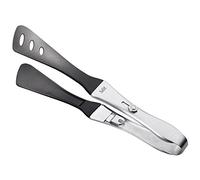 Silit Girato Pinces de service 31 cm Pinces de cuisine en acier inoxydable Tête en plastique Pinces à barbecue Petites pinces à gril pour steak Poisson Légumes Mécanisme de verrouillage Gain de place