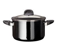 Silit Modesto Line Faitout haut 24 cm, couvercle en verre, marmite à viande 6,4 L, céramique fonctionnelle Silargan, casserole à induction, noir