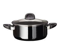 Silit Modesto Line Marmite à pâtes avec couvercle en verre Compatible induction 4,4 l Céramique fonctionnelle Silargan Noir 24 cm