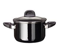 Silit Modesto Line marmite grande 20 cm, marmite à pâtes avec couvercle en verre, marmite à viande induction 3,7 l, céramique fonctionnelle Silargan, noir
