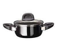 Silit Modesto Line marmite petite 16 cm, couvercle en verre, rôtissoire induction 1,3 l, céramique fonctionnelle Silargan, noir