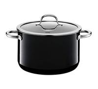 Silit Passion Black Kochtopf hoch 24cm, Glasdeckel, Fleischtopf 6,4l, Silargan Funktionskeramik, Topf Induktion, schwarz