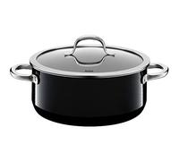 Silit Passion Black marmite grande 24 cm, couvercle en verre, rôtissoire induction 4,4 l, céramique fonctionnelle Silargan, marmite à pâtes noir