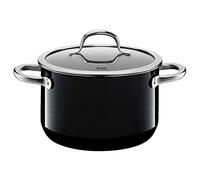 Silit Passion Black marmite haute 20 cm, couvercle en verre, marmite à viande 3,7 l, céramique fonctionnelle Silargan, marmite à induction, noir