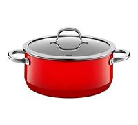 Silit Passion Red marmite grande 24 cm, marmite à pâtes avec couvercle en verre, rôtissoire induction 4,4 l, céramique fonctionnelle Silargan, rouge