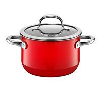 Silit Passion Red marmite petite 16cm, petite marmite avec couvercle en verre, marmite à viande induction 2l, céramique fonctionnelle Silargan, rouge