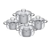 Silit Toskana 2109273608 Lot de 4 casseroles avec couvercle en verre Argenté