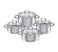 Silit Toskana 2109273608 Lot de 4 casseroles avec couvercle en verre Argenté
