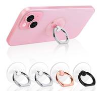 Silitraw Bague de support pour téléphone portable, anneau transparent rotatif à 360 °, béquille transparente