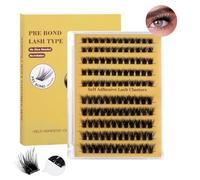 Silk Aura Cils auto-adhésifs, grappes de cils artificiels pré-collés, pas de colle nécessaire, faciles à appliquer, press-on, réutilisables et volumineux, kit d'extension de cils DIY avec