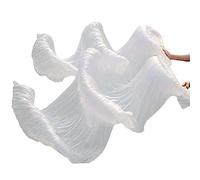 Silk Belly Dance Fan Dance Veils Veils Long Fans Gauche + Performance De Fête Droite Performance Long Fans 180 Cm