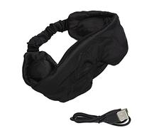 Silk Bluetooth 5.0 Masque pour les yeux sans fil Ultra Thin Bluetooth Music Blackout Eye Mask pour écouter des chansons et appelle des mains Masque de sommeil confortable pour la (Noir)
