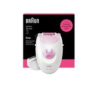 Braun Silk·épil 3 Épilateur filaire Épilateur facile à épiler Peau lisse durable Comprend une tête de rasoir et un peigne tondeuse 3-031 Rose