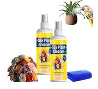Silk Flower Cleaner Spray No Wipe, Nettoyant pour plantes artificielles et fleurs, dépoussiérant sec, faux greenery nettoyage des plantes, spray anti-poussière pour intérieur (2P)