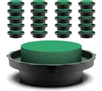 Silk Flower Warehouse Lot de 20 cylindres en mousse humide avec plateaux - Briques en mousse pour compositions florales pour mariage, fête, centres de table et arrangements funéraires - Fournitures de