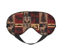 Silk Like Lodge Masque pour les yeux Motif ours Cerf Poisson Doux Sommeil Confortable Bandeau pour les Yeux Réglable pour le Sommeil