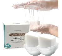 Silk Protein Skin Repair Soap, Goat Milk Soap Bars, Deep Cleansing Oil Control Moisturizing, Natural and Organic Ingredients, for All Skin Types. (2pcs)