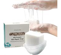 Silk Protein Skin Repair Soap, Silk Protein Essence Soap Super Long Brushed Oil Control Cleansing Soap Net Acne Moisturizing Repair, Goats Milk Soap, Moisturizing Repair for All Skin Types (2Pcs)