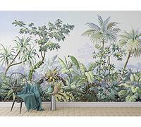 SILK ROAD EU Papier Peint Panoramique jungle Soie, 355 x 250 cm Tropical Rainforest Coconut Tree Poster Geant Mural Personnalisé 3D pour Salon Chambre Décoration Murale