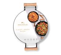 Silk Route Home Wok Poêle en fonte avec deux poignées 32 cm